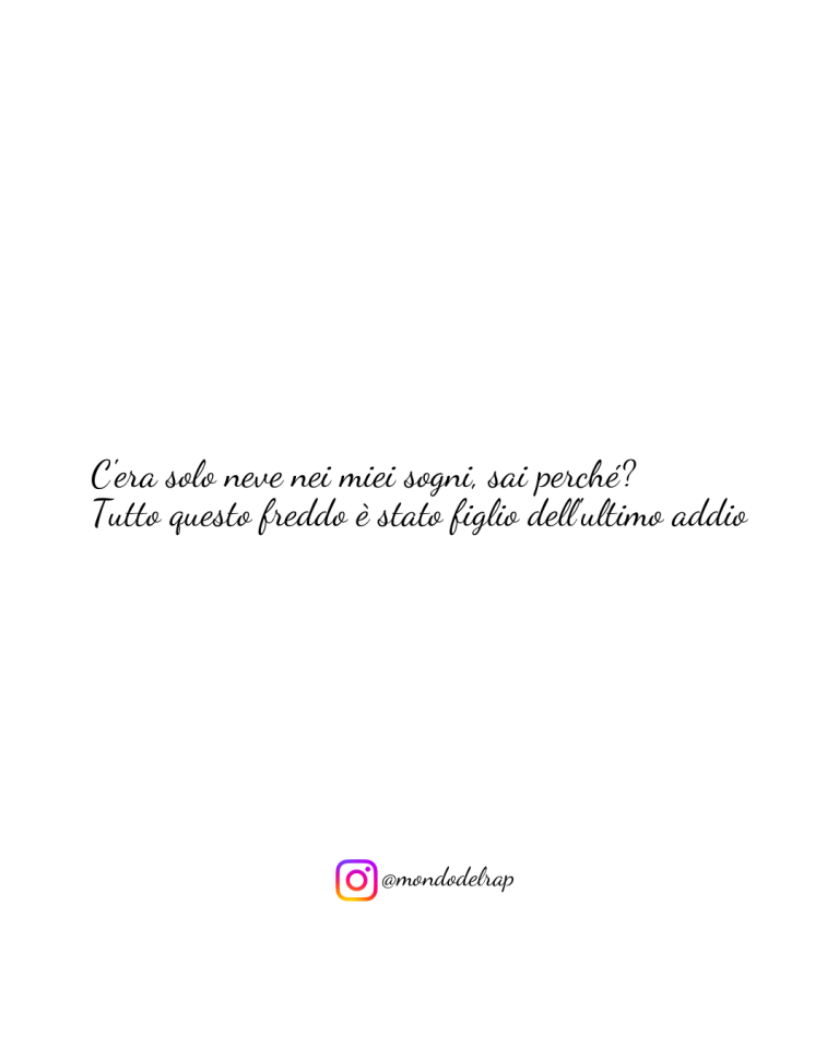 Citazione Mahmood Nei letti degli altri C'era solo neve nei miei