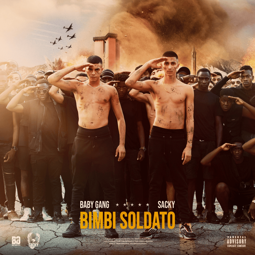 Cover della canzone 'Bimbi Soldato' di Baby Gang ft. Sacky