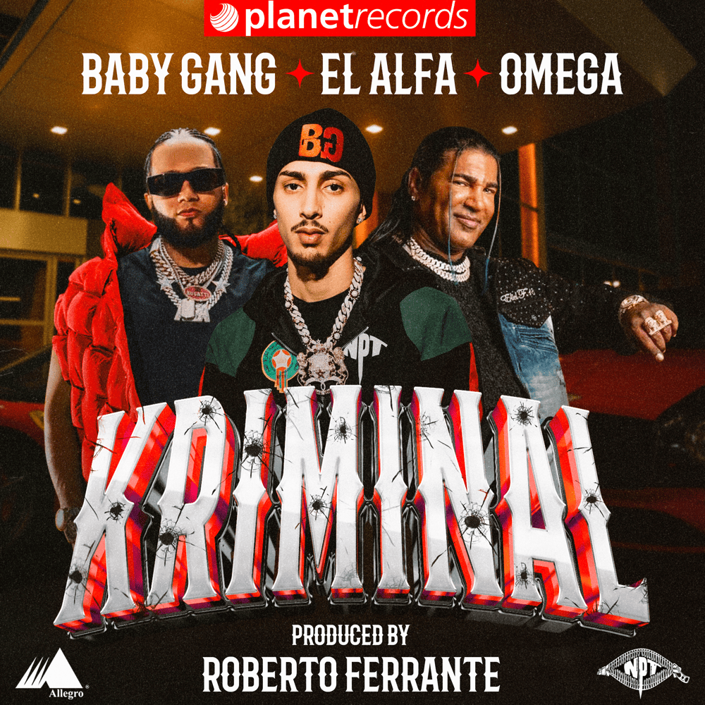 Cover della canzone 'Kriminal' di Baby Gang, El Alfa, Omega El Fuerte