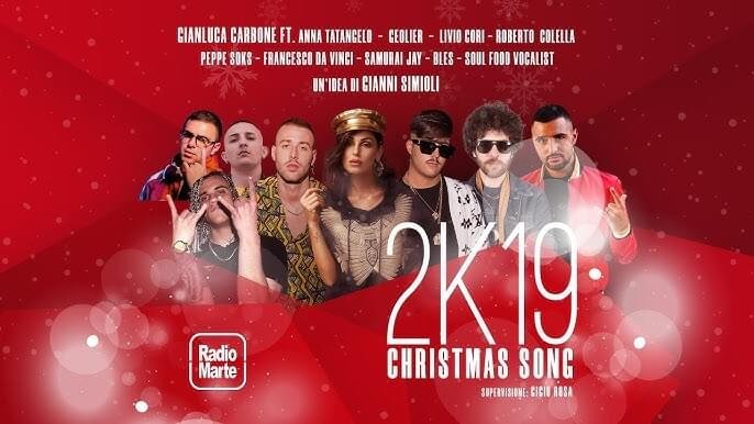 Cover della canzone 'Natale Marziano 2k19' di Gianluca Carbone ft. Anna Tatangelo, Bles, Francesco Da Vinci, Geolier, Livio Cori, Peppe Soks, Roberto Colella, Samurai Jay, Soul Food Vocalist