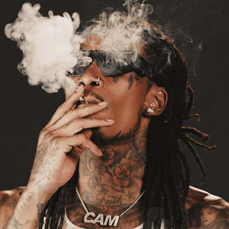 Foto di Wiz Khalifa, artista con ruolo nel rap italiano