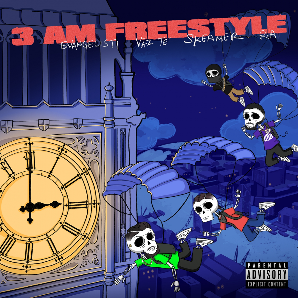 Cover della canzone '3 AM Freestyle' di Evangelisti ft. RA, Skeamer, Vaz Tè