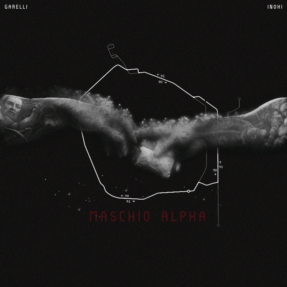 Cover della canzone 'MASCHIO ALPHA, linea novanta' di Garelli ft. Inoki