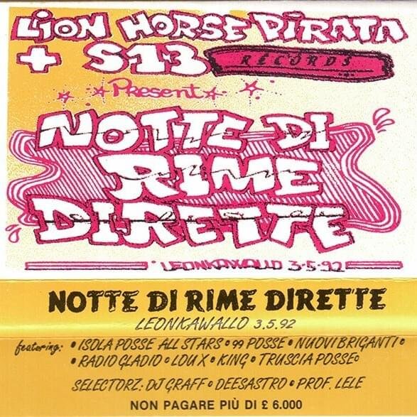 Cover dell'album 'Notte Di Rime Dirette' di Lion Horse Posse