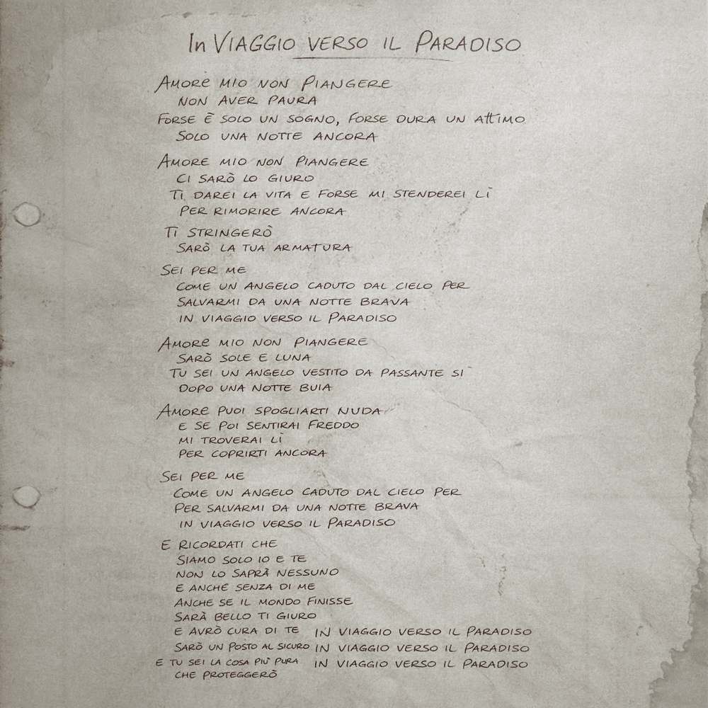 Cover della canzone 'In Viaggio Verso Il Paradiso' di Achille Lauro