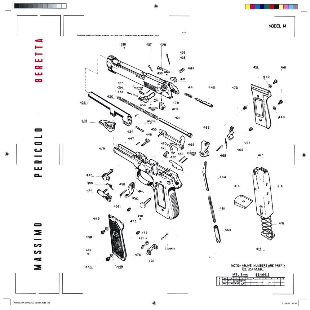 Cover della canzone 'BERETTA' di Massimo Pericolo