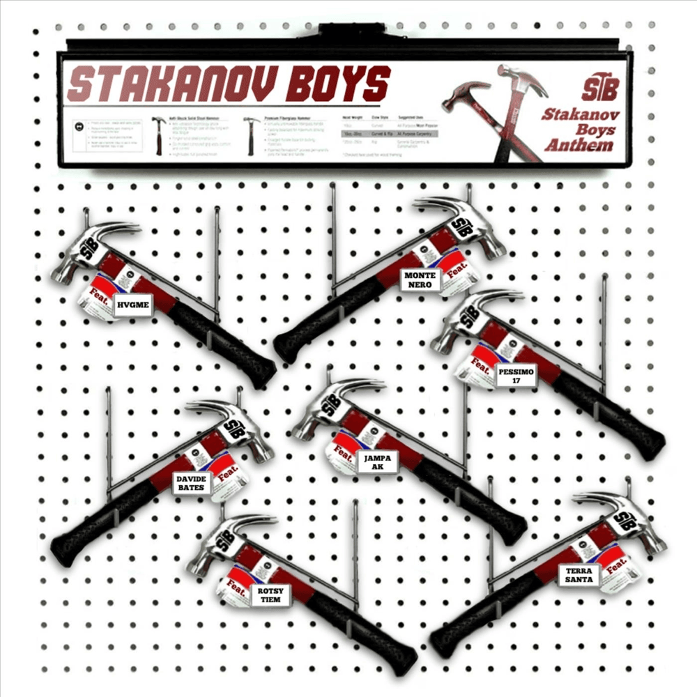 Cover della canzone 'Stakanov Boys Anthem' di Stakanov Boys ft. Davide Bates, JAMPA AK, Montenero, Pessimo 17, Rotsy Tiem, Terrasanta